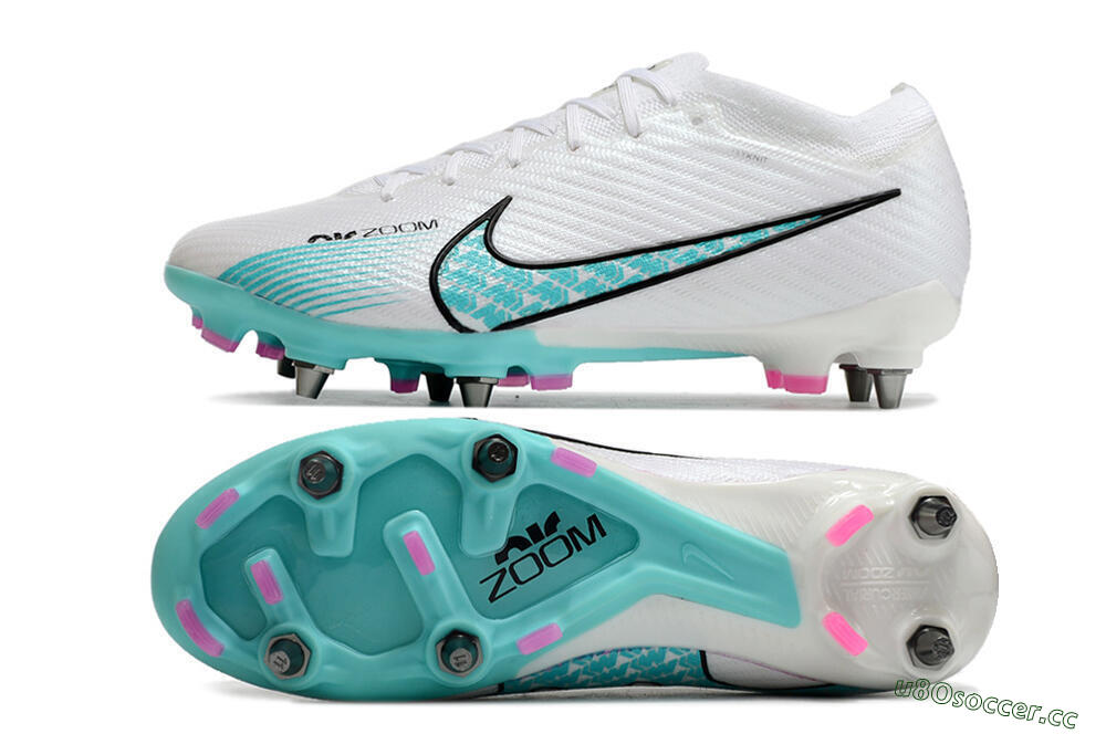 Men's Nike Air Zoom Mercurial Vapor 15 Elite SG Soft Ground Low-Tops Football Boots - White/Blue/Black 1
