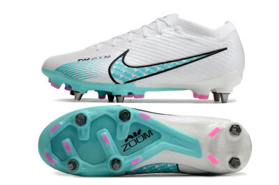 Men's Nike Air Zoom Mercurial Vapor 15 Elite SG Soft Ground Low-Tops Football Boots - White/Blue/Black