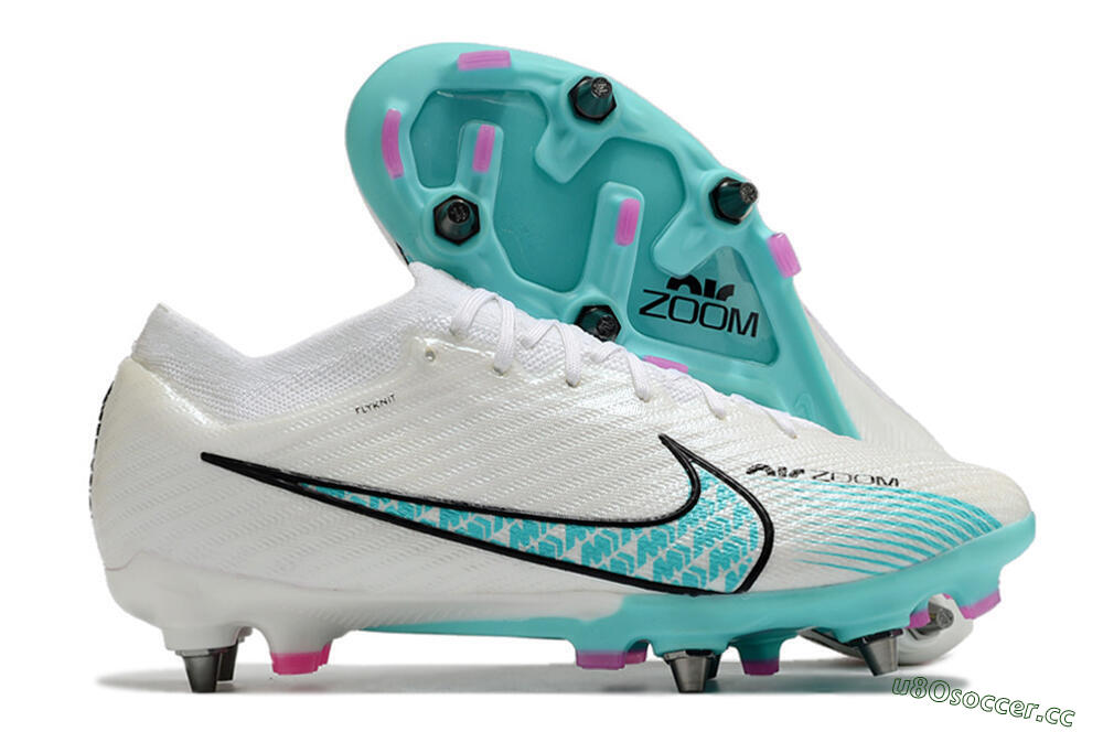 Men's Nike Air Zoom Mercurial Vapor 15 Elite SG Soft Ground Low-Tops Football Boots - White/Blue/Black 2