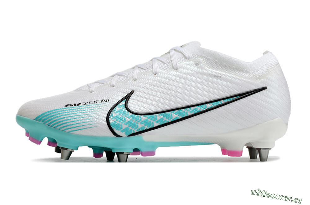 Men's Nike Air Zoom Mercurial Vapor 15 Elite SG Soft Ground Low-Tops Football Boots - White/Blue/Black 0