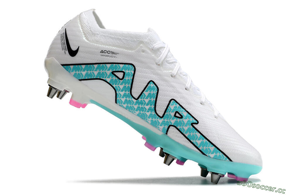 Men's Nike Air Zoom Mercurial Vapor 15 Elite SG Soft Ground Low-Tops Football Boots - White/Blue/Black 4