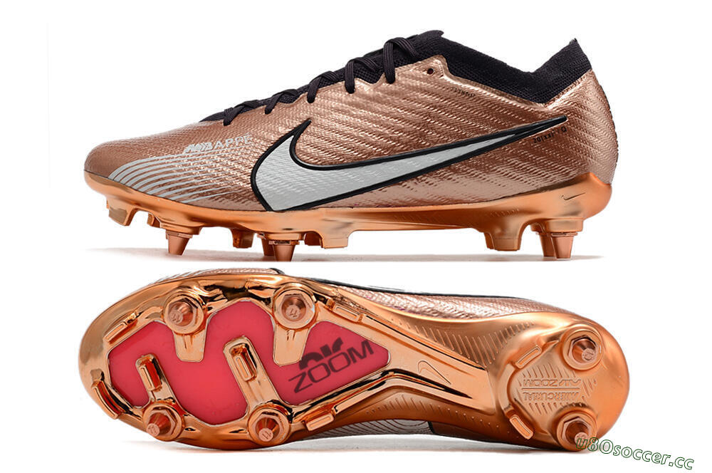 Men's Nike Air Zoom Mercurial Vapor 15 Elite SG Soft Ground Low-Tops Football Boots - Gold/White/Black 1