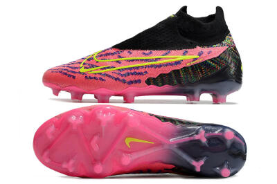 Men's Nike Phantom GX Elite DF FG Firm Ground High-Tops Football Boots - Pink/Rainbow