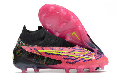 Men's Nike Phantom GX Elite DF FG Firm Ground High-Tops Football Boots - Pink/Rainbow