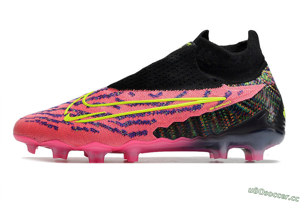 Men's Nike Phantom GX Elite DF FG Firm Ground High-Tops Football Boots - Pink/Rainbow 0