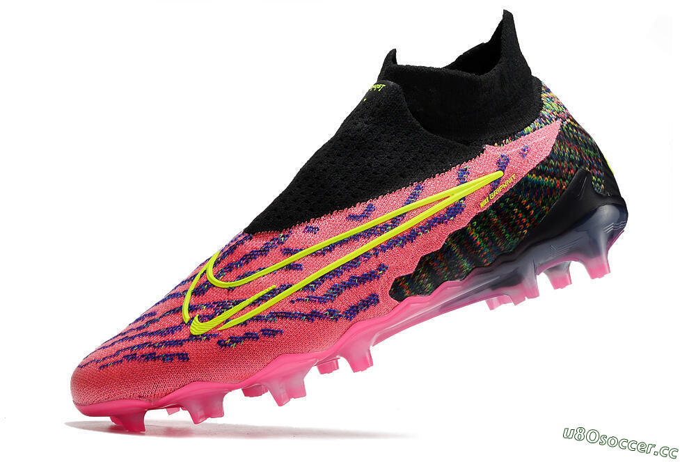 Men's Nike Phantom GX Elite DF FG Firm Ground High-Tops Football Boots - Pink/Rainbow 5