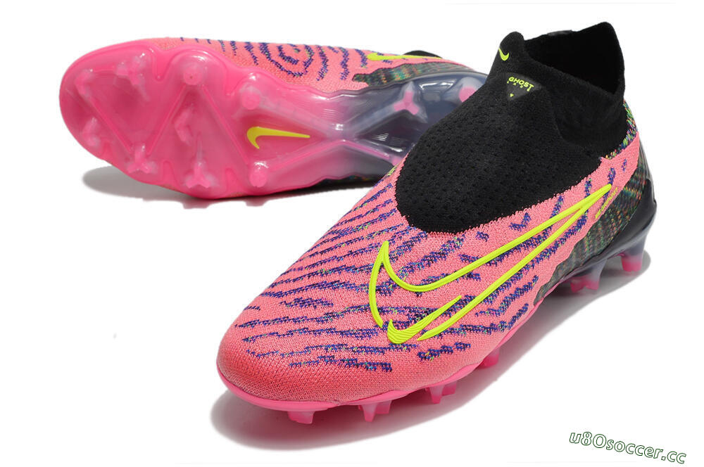 Men's Nike Phantom GX Elite DF FG Firm Ground High-Tops Football Boots - Pink/Rainbow 3