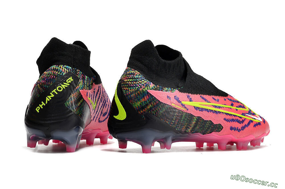 Men's Nike Phantom GX Elite DF FG Firm Ground High-Tops Football Boots - Pink/Rainbow 6