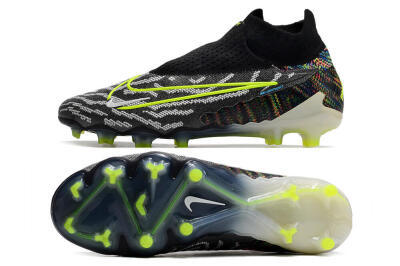 Men's Nike Phantom GX Elite DF FG Firm Ground High-Tops Football Boots - Black/Rainbow