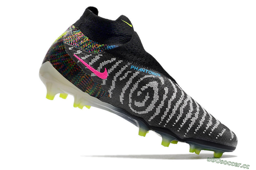 Men's Nike Phantom GX Elite DF FG Firm Ground High-Tops Football Boots - Black/Rainbow 4