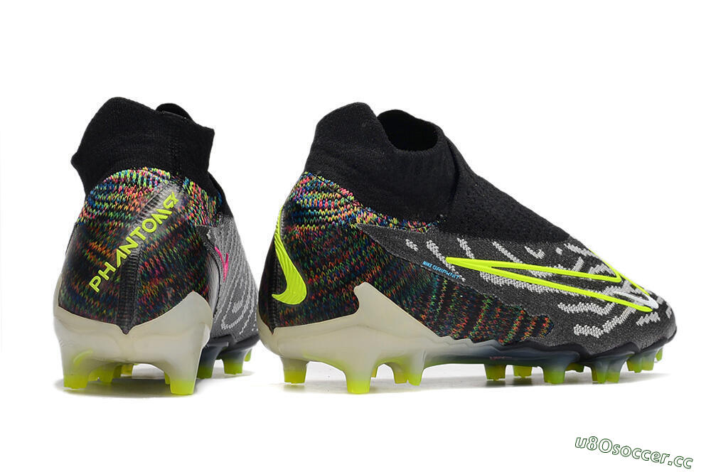 Men's Nike Phantom GX Elite DF FG Firm Ground High-Tops Football Boots - Black/Rainbow 6