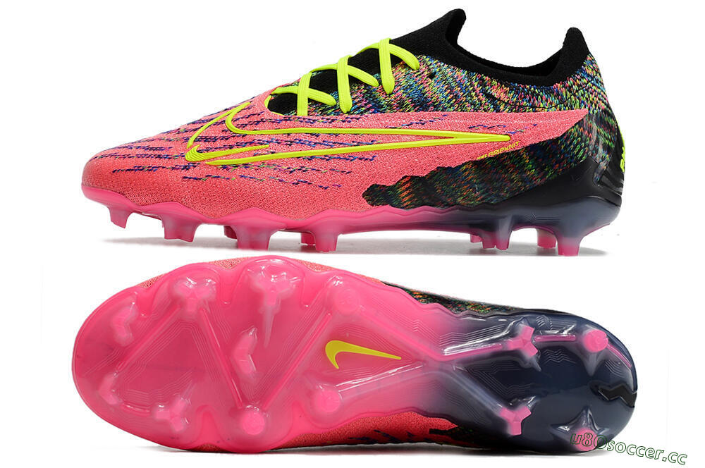 Men's Nike Phantom GX Elite FG Firm Ground Low-Tops Football Boots - Pink/Rainbow 1