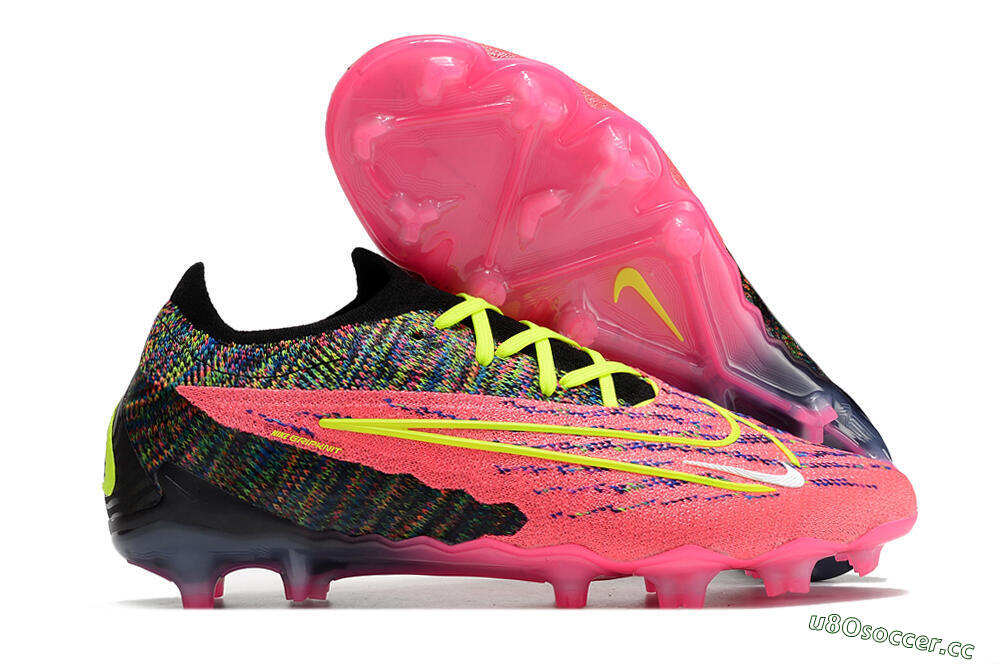 Men's Nike Phantom GX Elite FG Firm Ground Low-Tops Football Boots - Pink/Rainbow 2
