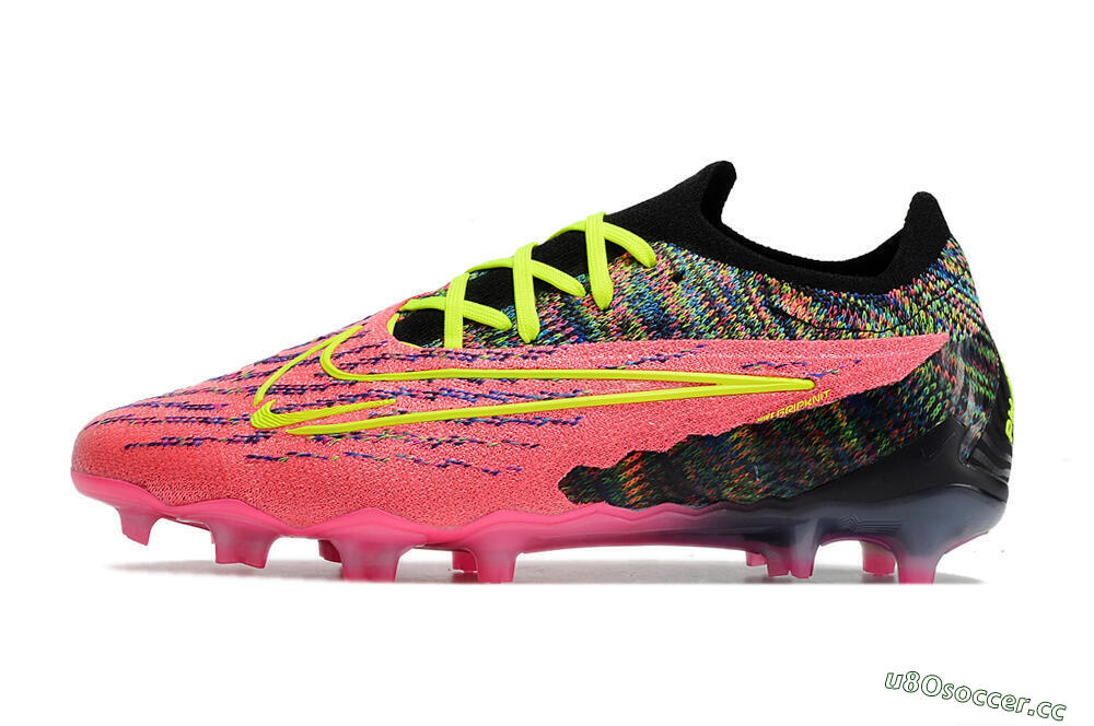 Men's Nike Phantom GX Elite FG Firm Ground Low-Tops Football Boots - Pink/Rainbow 0