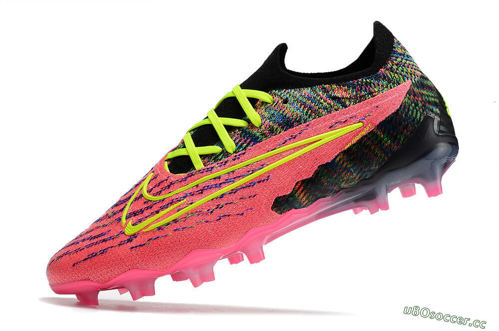 Men's Nike Phantom GX Elite FG Firm Ground Low-Tops Football Boots - Pink/Rainbow 5