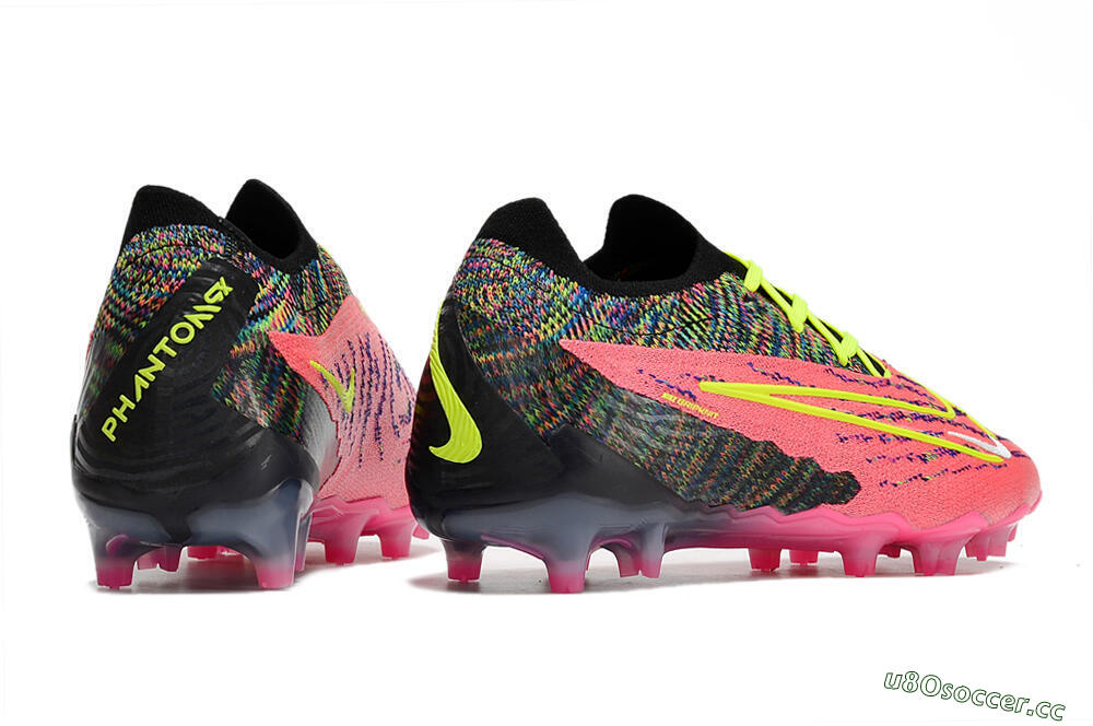 Men's Nike Phantom GX Elite FG Firm Ground Low-Tops Football Boots - Pink/Rainbow 6