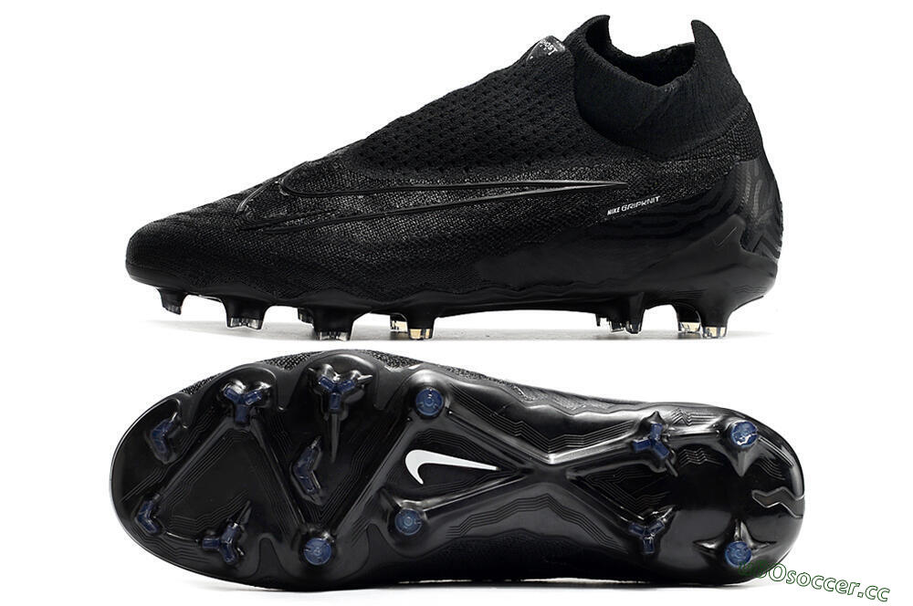Men's Nike Phantom GX Elite DF FG Firm Ground High-Tops Football Boots - Black/Black 1