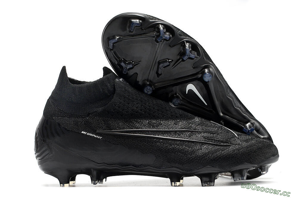 Men's Nike Phantom GX Elite DF FG Firm Ground High-Tops Football Boots - Black/Black 2