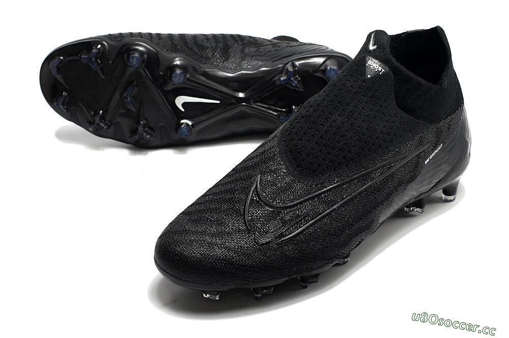 Men's Nike Phantom GX Elite DF FG Firm Ground High-Tops Football Boots - Black/Black 3