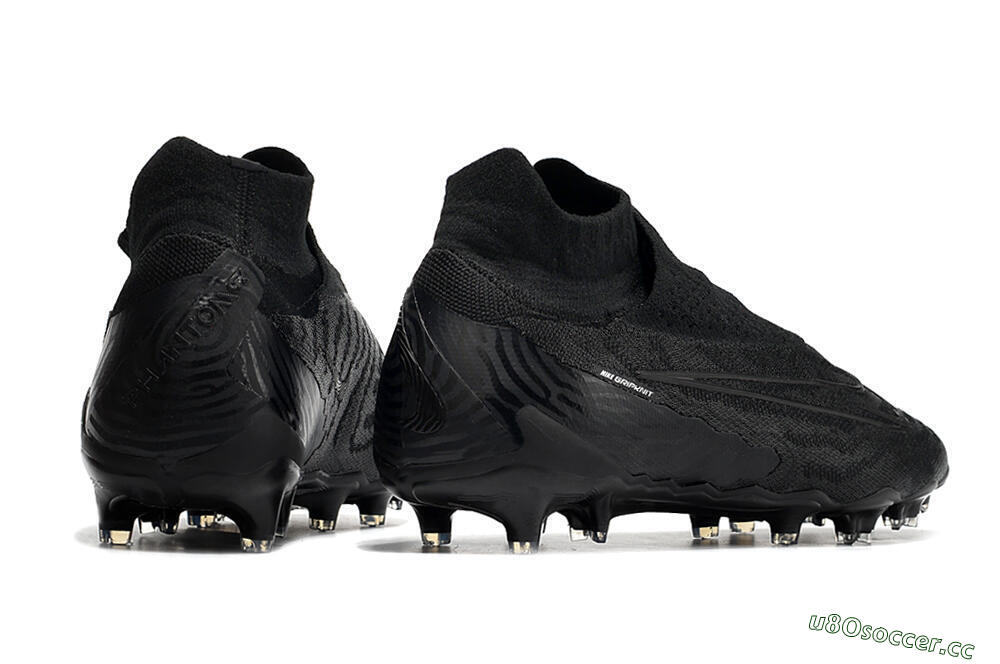 Men's Nike Phantom GX Elite DF FG Firm Ground High-Tops Football Boots - Black/Black 6