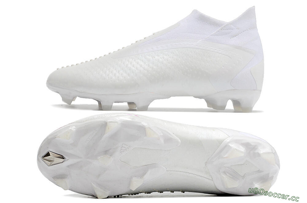 Men's Adidas Predator Accuracy+ FG Firm Ground High-Tops Football Boots - White/White 1