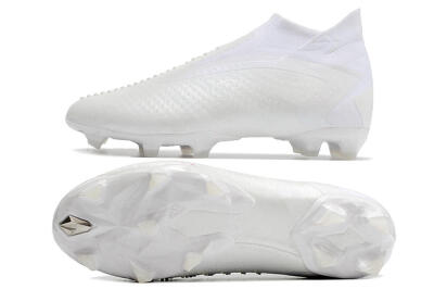 Men's Adidas Predator Accuracy+ FG Firm Ground High-Tops Football Boots - White/White