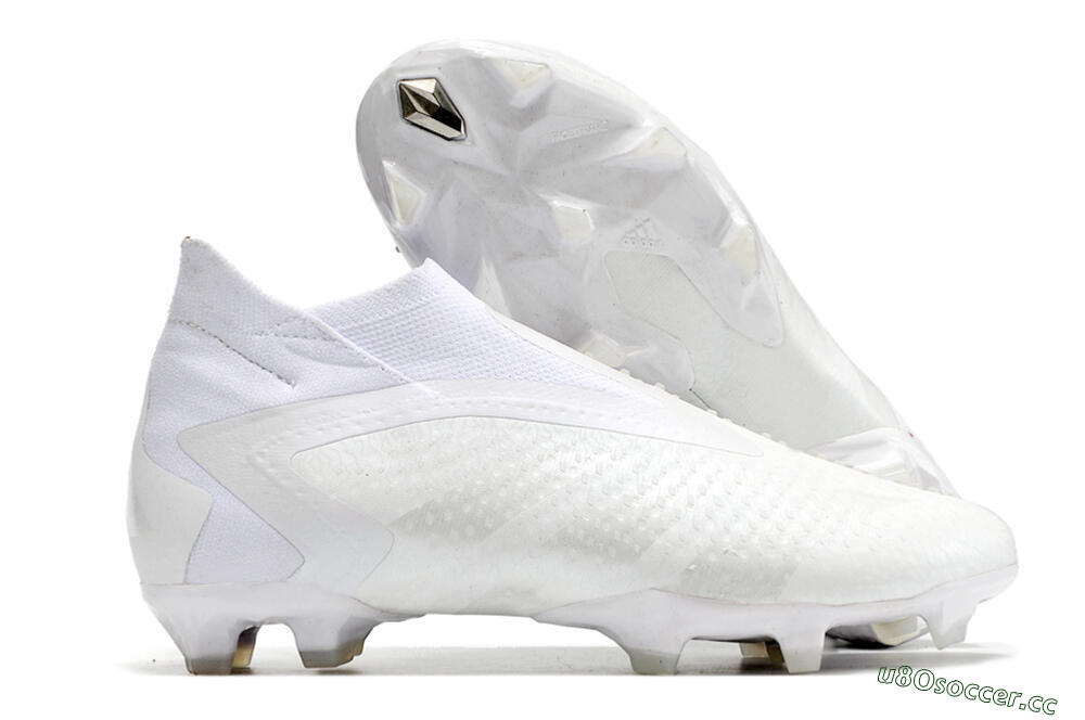 Men's Adidas Predator Accuracy+ FG Firm Ground High-Tops Football Boots - White/White 2