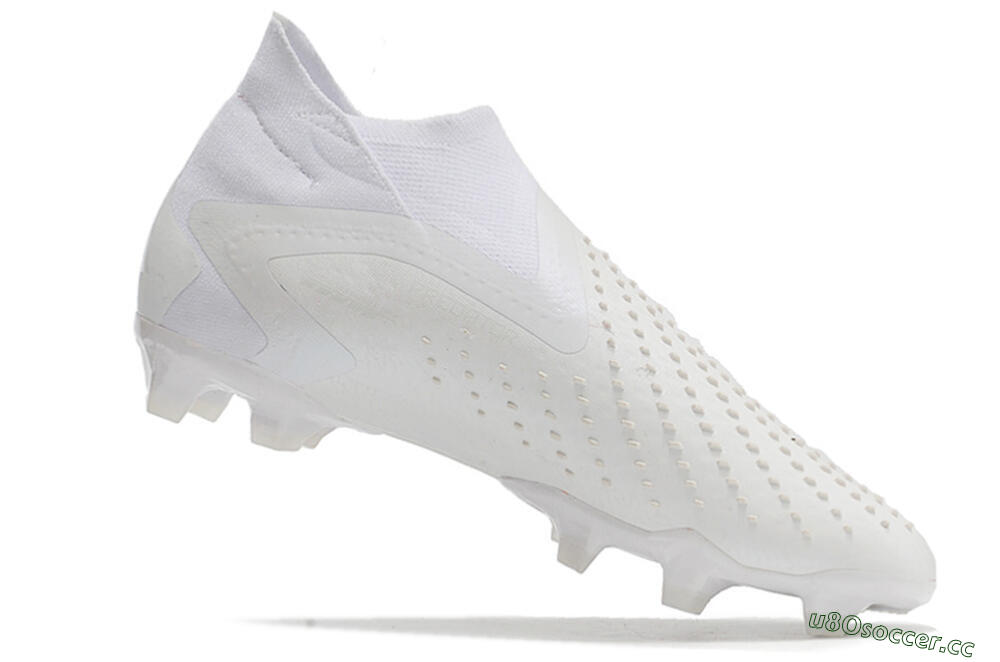 Men's Adidas Predator Accuracy+ FG Firm Ground High-Tops Football Boots - White/White 4