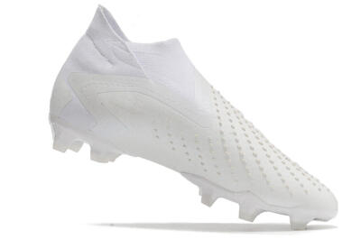 Men's Adidas Predator Accuracy+ FG Firm Ground High-Tops Football Boots - White/White