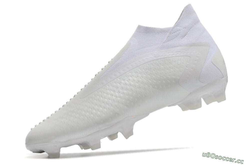 Men's Adidas Predator Accuracy+ FG Firm Ground High-Tops Football Boots - White/White 5