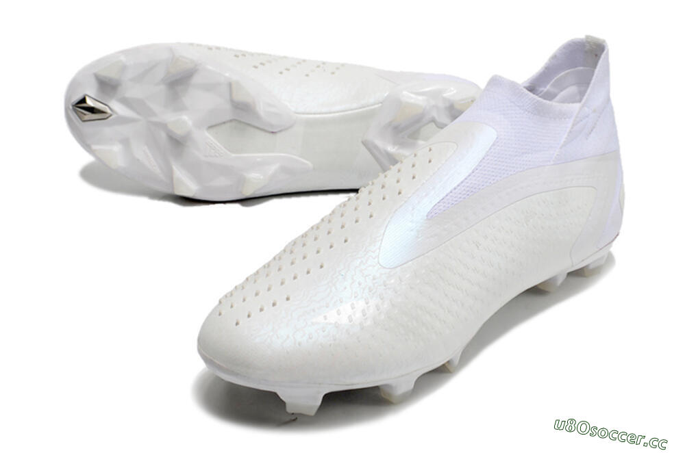 Men's Adidas Predator Accuracy+ FG Firm Ground High-Tops Football Boots - White/White 3
