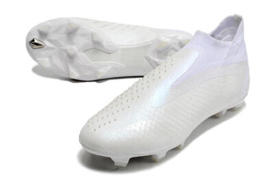 Men's Adidas Predator Accuracy+ FG Firm Ground High-Tops Football Boots - White/White