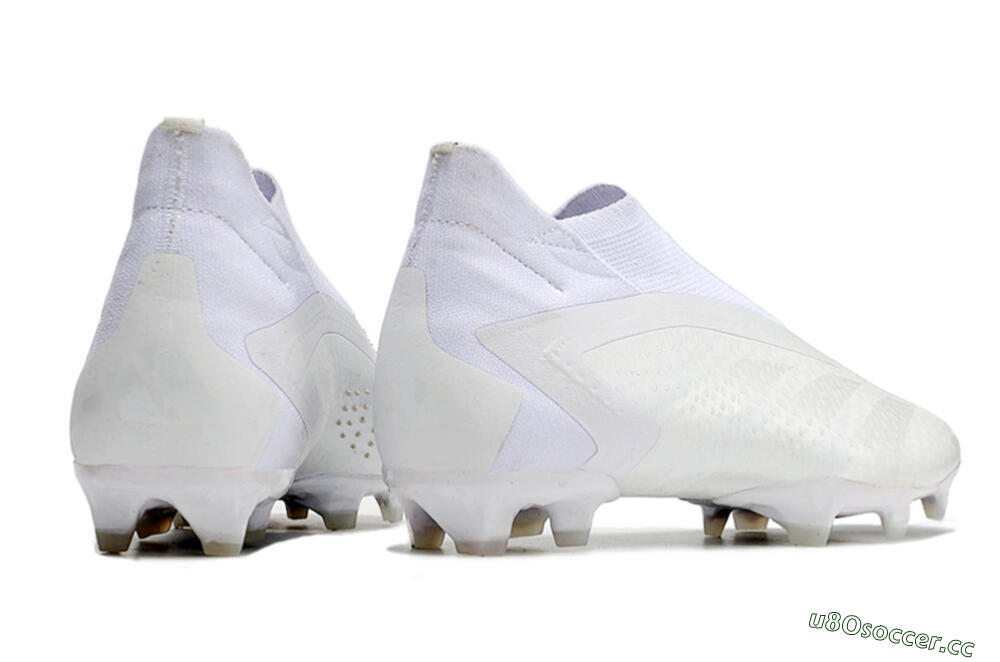 Men's Adidas Predator Accuracy+ FG Firm Ground High-Tops Football Boots - White/White 6