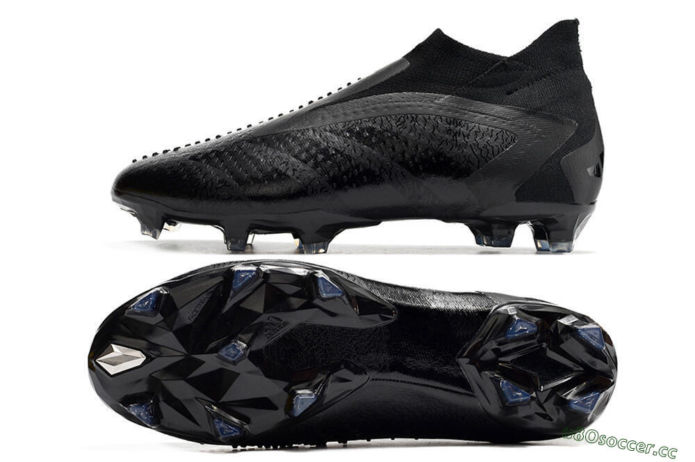 Men's Adidas Predator Accuracy+ FG Firm Ground High-Tops Football Boots - Black/Grey 1