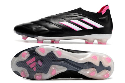 Men's Adidas Copa Pure+ FG Firm Ground Low-Tops Football Boots - Black/White/Pink