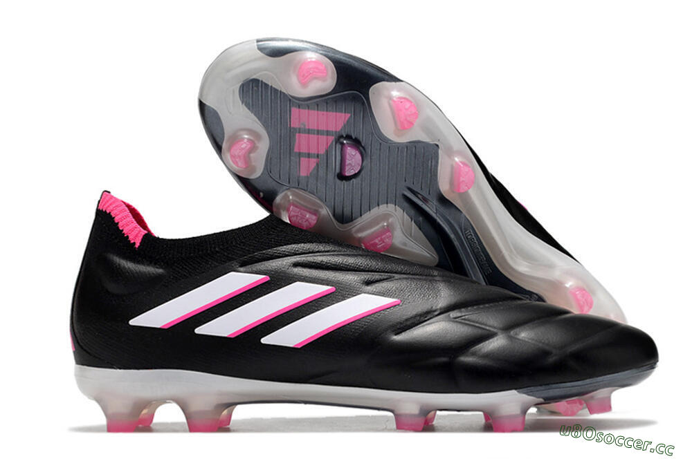 Men's Adidas Copa Pure+ FG Firm Ground Low-Tops Football Boots - Black/White/Pink 2