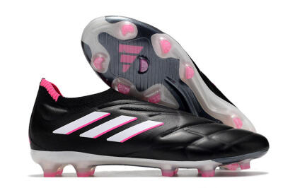 Men's Adidas Copa Pure+ FG Firm Ground Low-Tops Football Boots - Black/White/Pink