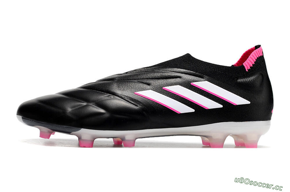 Men's Adidas Copa Pure+ FG Firm Ground Low-Tops Football Boots - Black/White/Pink 0