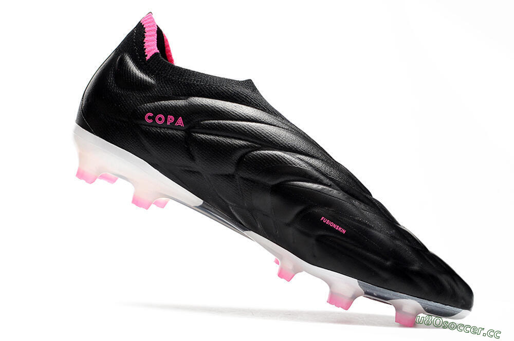 Men's Adidas Copa Pure+ FG Firm Ground Low-Tops Football Boots - Black/White/Pink 4