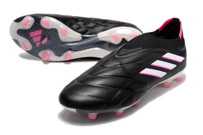Men's Adidas Copa Pure+ FG Firm Ground Low-Tops Football Boots - Black/White/Pink