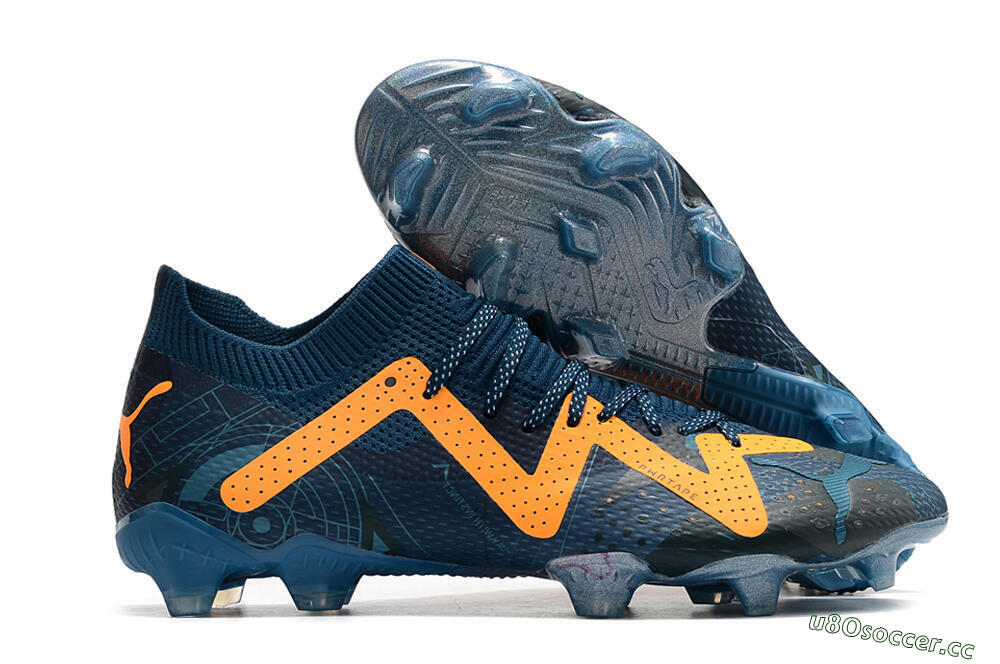 Men's Puma Future Ultimate FG Firm Ground Low-Tops Football Boots - Blue/Yellow 2
