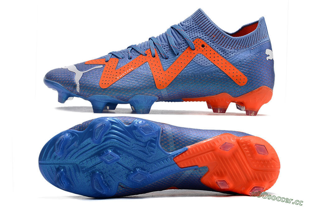 Men's Puma Future Ultimate FG Firm Ground Low-Tops Football Boots - Blue/Orange/White 1