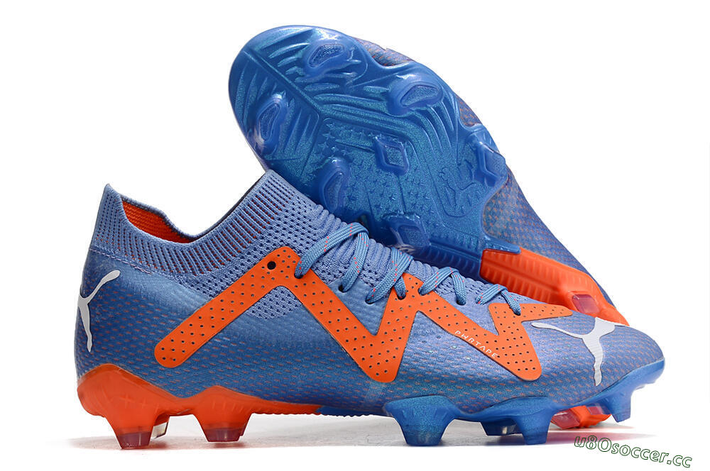 Men's Puma Future Ultimate FG Firm Ground Low-Tops Football Boots - Blue/Orange/White 2