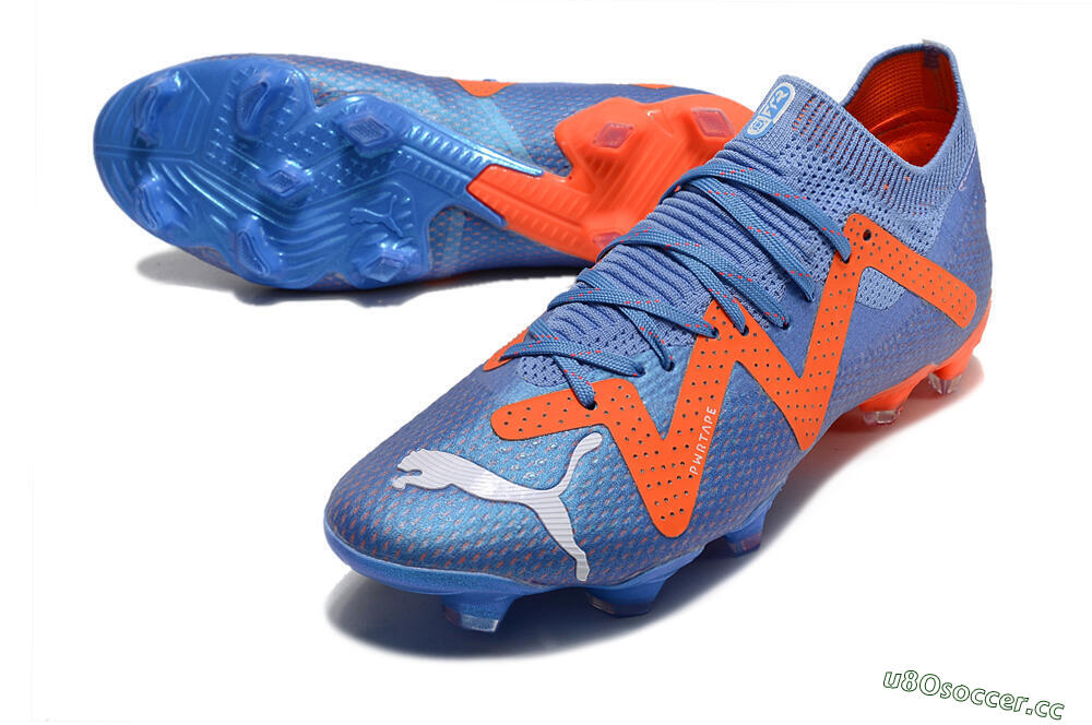 Men's Puma Future Ultimate FG Firm Ground Low-Tops Football Boots - Blue/Orange/White 3