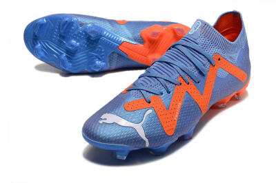 Men's Puma Future Ultimate FG Firm Ground Low-Tops Football Boots - Blue/Orange/White