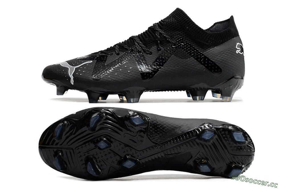 Men's Puma Future Ultimate FG Firm Ground Low-Tops Football Boots - Black/White 1