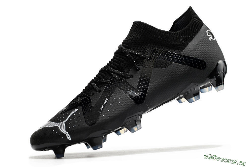 Men's Puma Future Ultimate FG Firm Ground Low-Tops Football Boots - Black/White 5