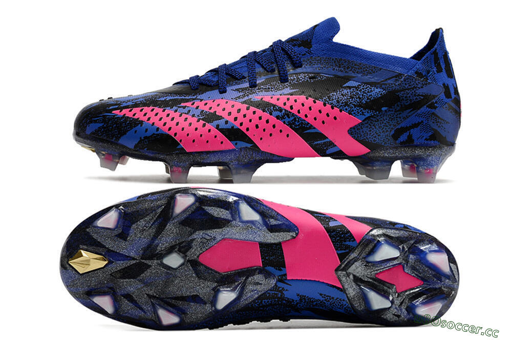 Men's Adidas Predator Accuracy.1 Paul Pogba FG Firm Ground Low-Tops Football Boots - Blue/Black/Pink 1
