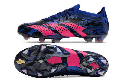 Men's Adidas Predator Accuracy.1 Paul Pogba FG Firm Ground Low-Tops Football Boots - Blue/Black/Pink