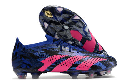 Men's Adidas Predator Accuracy.1 Paul Pogba FG Firm Ground Low-Tops Football Boots - Blue/Black/Pink